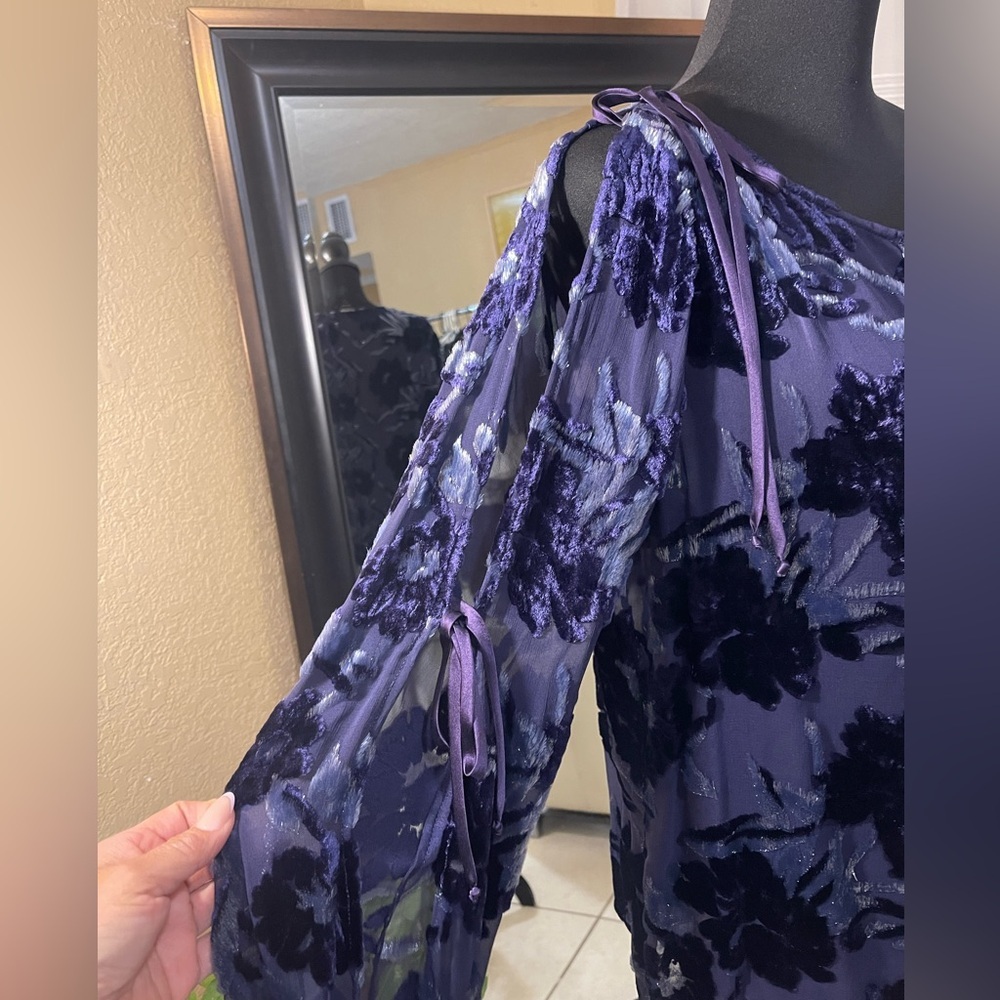Worth Purple Floral Blouse size M - Picture 7 of 16